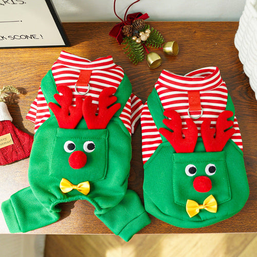 Christmas Reindeer Dog & Cat Sweater, Holiday Pet Outfit, XS to 2XL