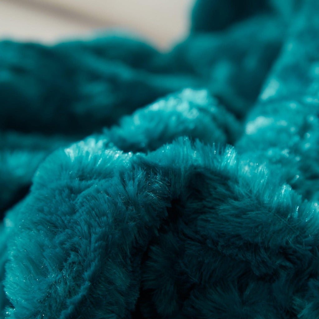 DaDa Bedding Emerald Mermaid Faux Fur Sherpa Throw Blanket, Throw to Queen