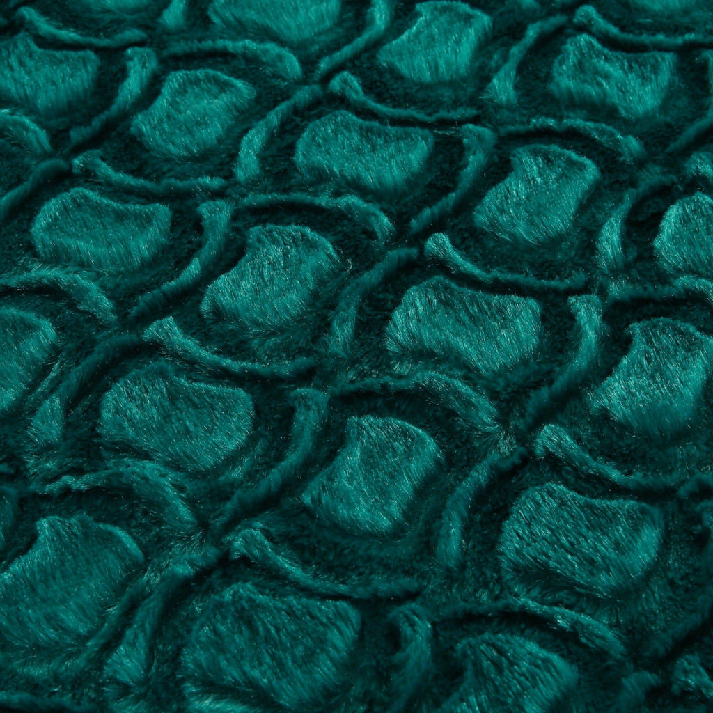 DaDa Bedding Emerald Mermaid Faux Fur Sherpa Throw Blanket, Throw to Queen