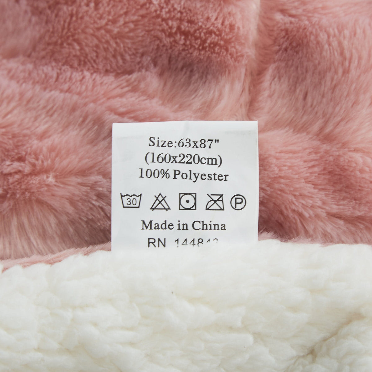Tache Dusty Rose Faux Fur Sherpa Throw Blanket, 2-Layer, Throw to Queen