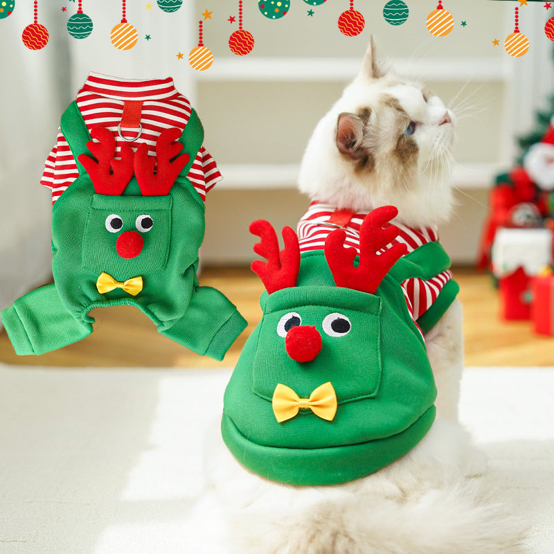 Christmas Reindeer Dog & Cat Sweater, Holiday Pet Outfit, XS to 2XL