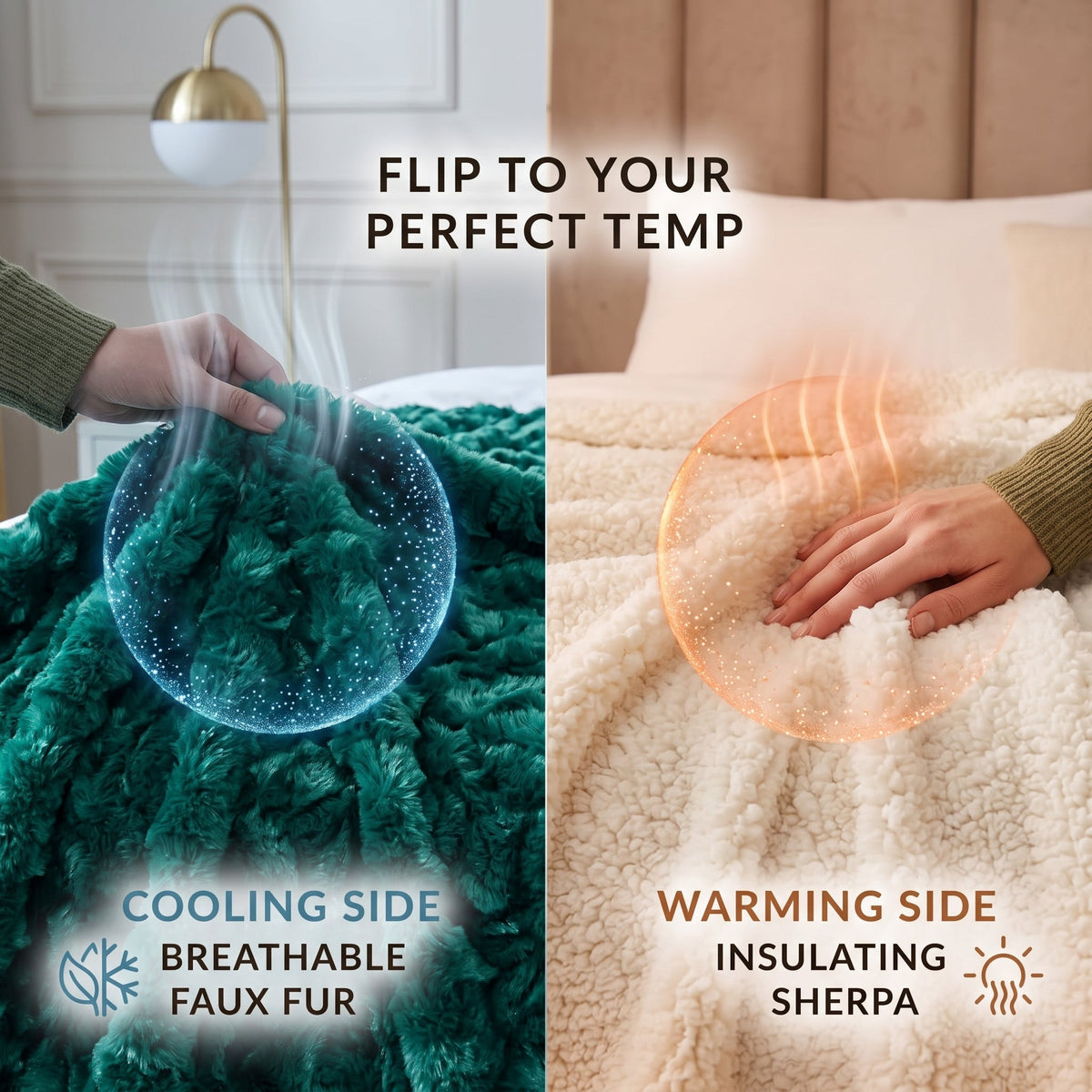 DaDa Bedding Emerald Mermaid Faux Fur Sherpa Throw Blanket, Throw to Queen