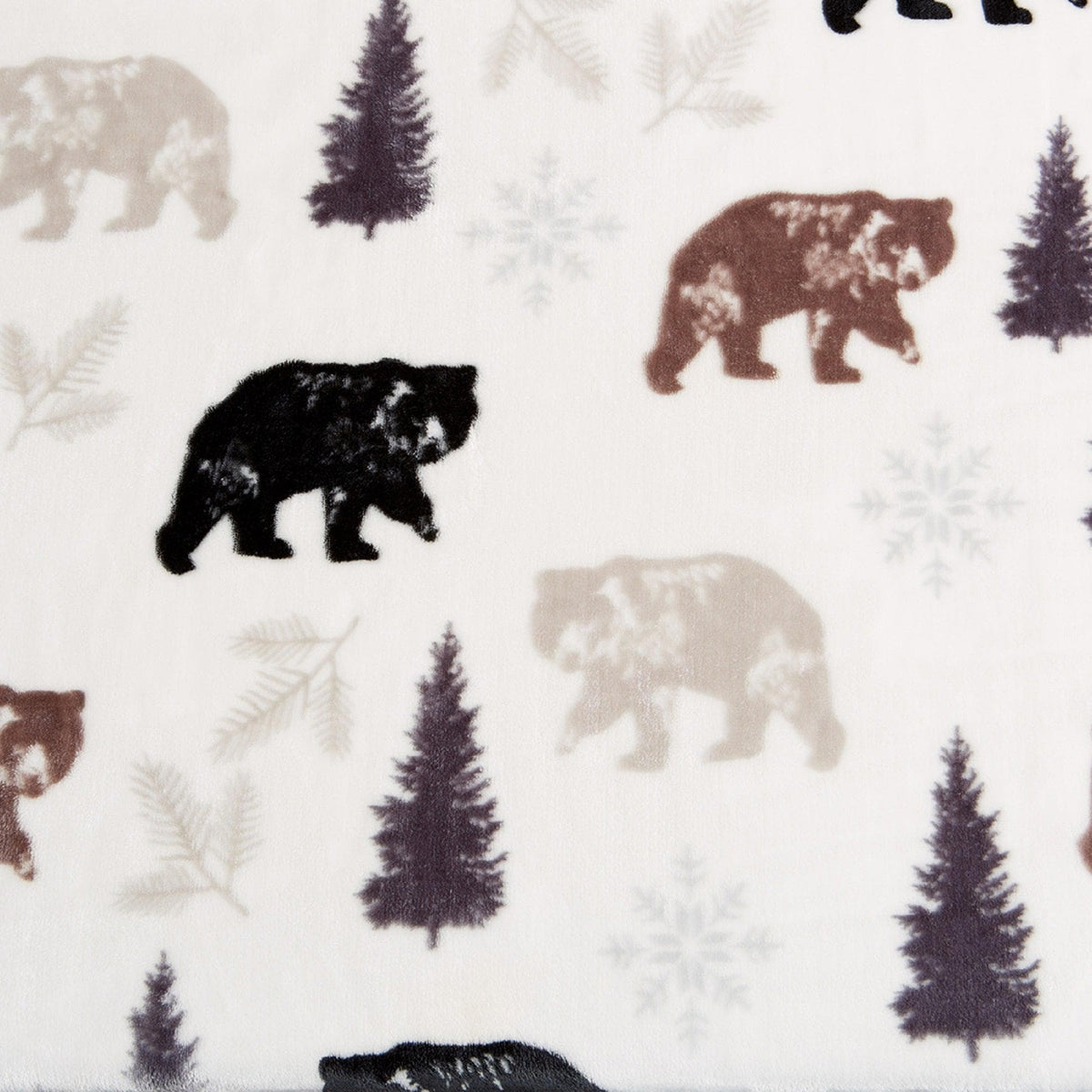 Great Bay Home Cabin Print Sherpa Throw Blanket, 50x60, Buffalo Check & Woodland