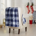 Great Bay Home Cabin Print Sherpa Throw Blanket, 50x60, Buffalo Check & Woodland