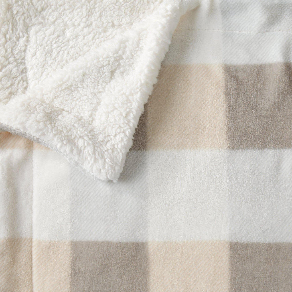 Great Bay Home Velvet Plush Sherpa Blanket, Reversible, Throw to King