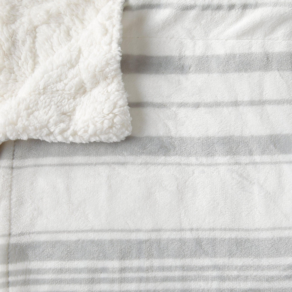 Great Bay Home Velvet Plush Sherpa Blanket, Reversible, Throw to King