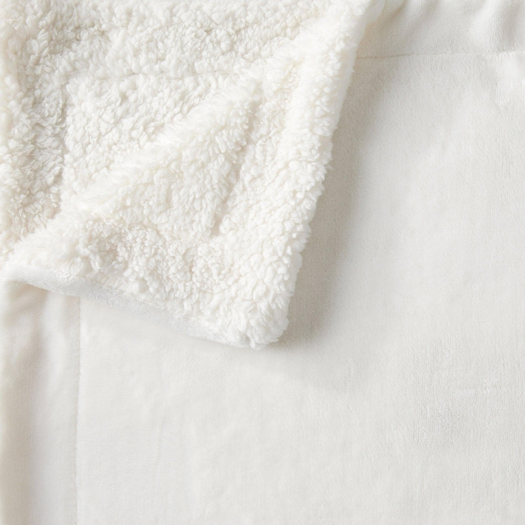 Great Bay Home Velvet Plush Sherpa Blanket, Reversible, Throw to King