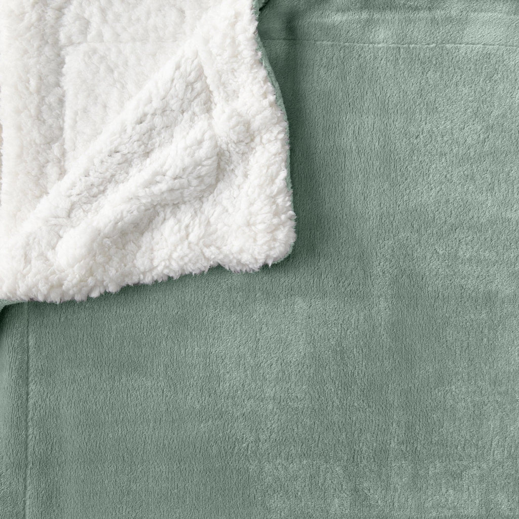 Great Bay Home Velvet Plush Sherpa Blanket, Reversible, Throw to King