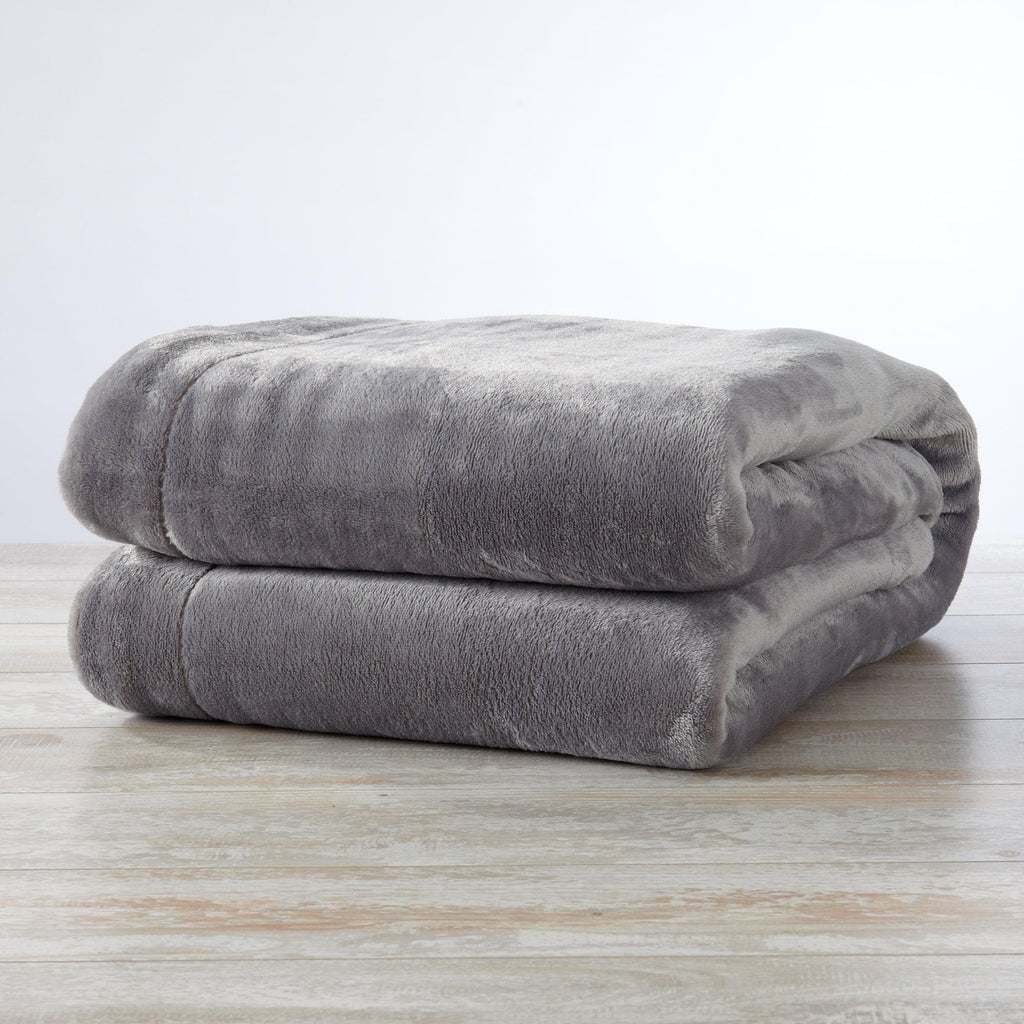 Great Bay Home Velvet Plush Sherpa Blanket, Reversible, Throw to King