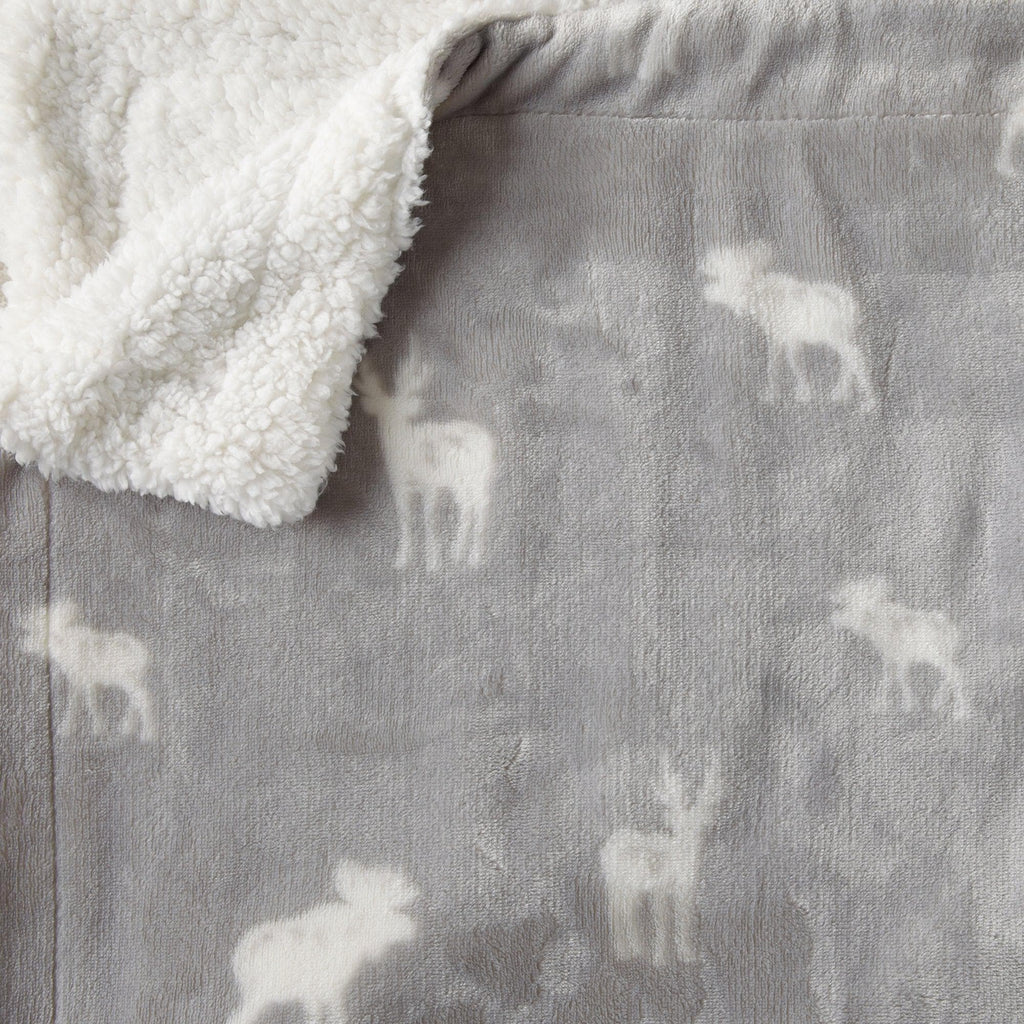 Great Bay Home Velvet Plush Sherpa Blanket, Reversible, Throw to King