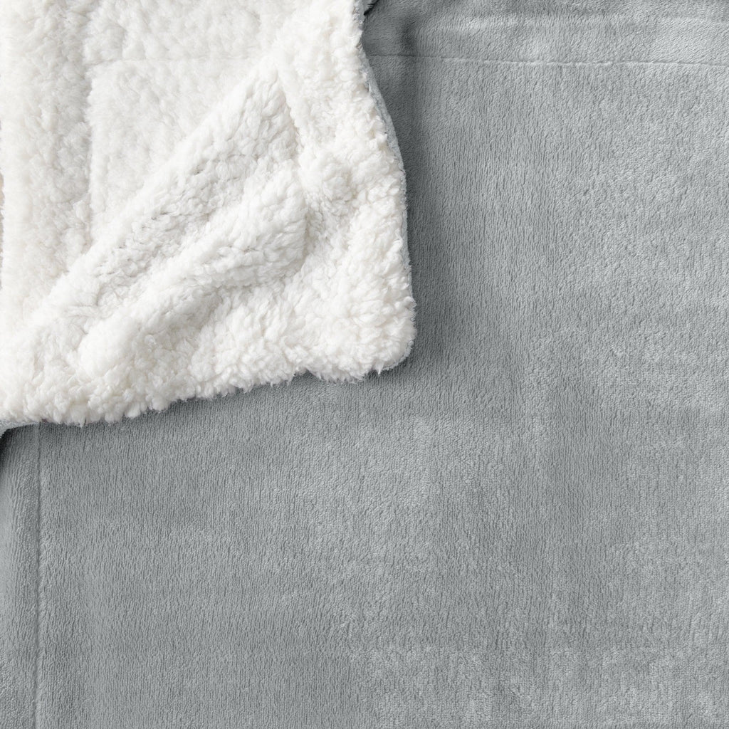 Great Bay Home Velvet Plush Sherpa Blanket, Reversible, Throw to King