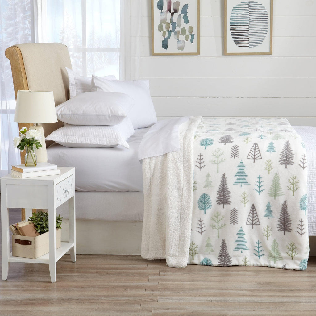 Great Bay Home Velvet Plush Sherpa Blanket, Reversible, Throw to King
