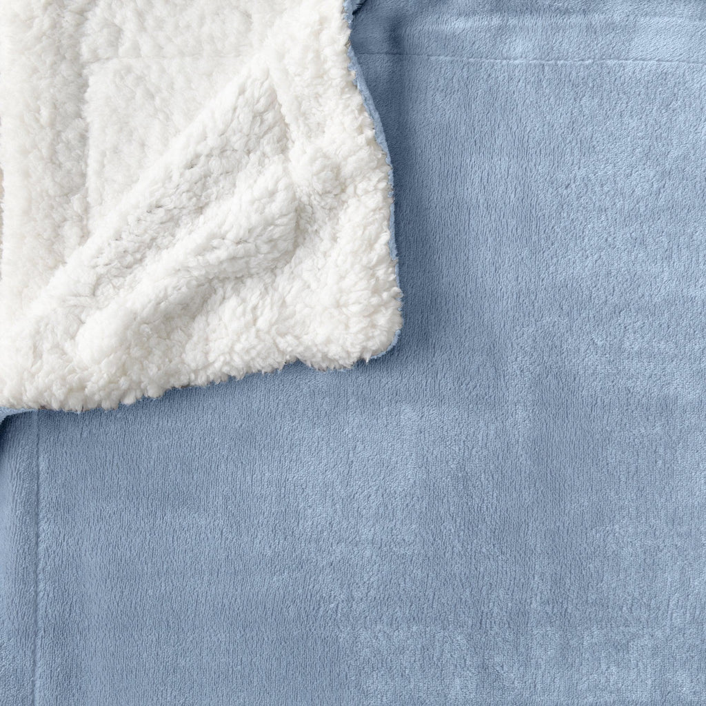 Great Bay Home Velvet Plush Sherpa Blanket, Reversible, Throw to King