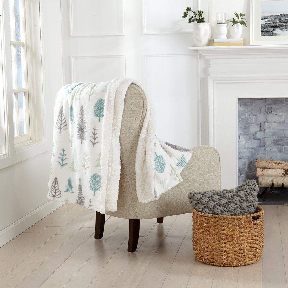 Great Bay Home Velvet Plush Sherpa Blanket, Reversible, Throw to King
