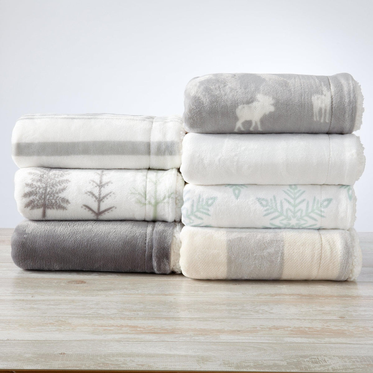 Great Bay Home Velvet Plush Sherpa Blanket, Reversible, Throw to King