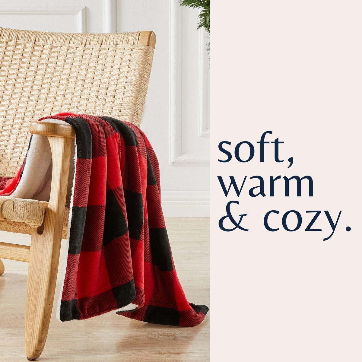 Great Bay Home Velvet Plush Sherpa Blanket, Reversible, Throw to King