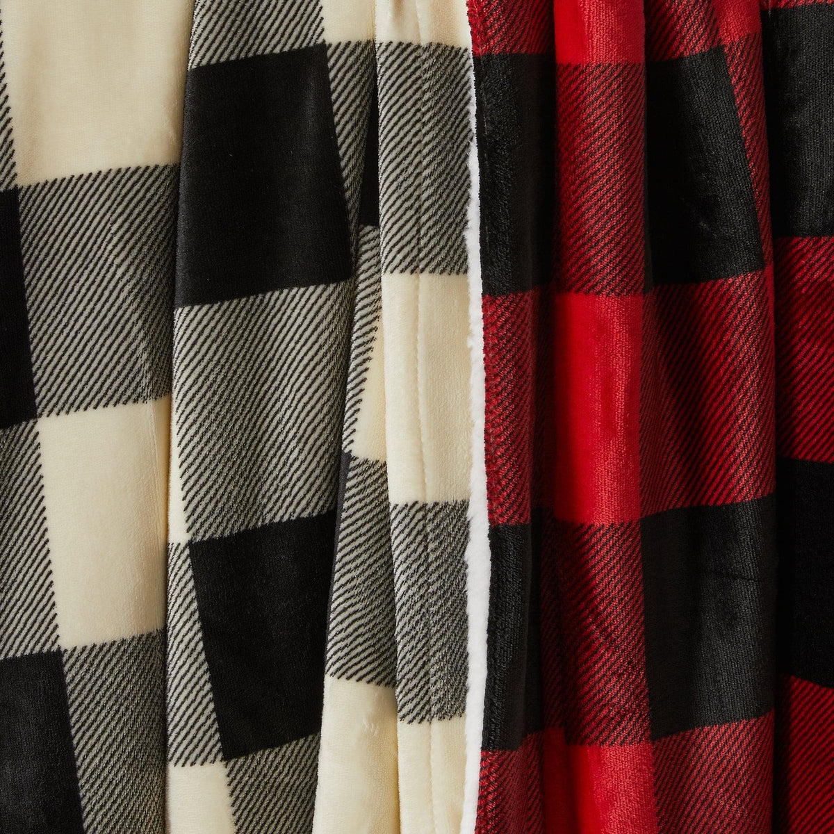 Great Bay Home Velvet Plush Sherpa Blanket, Reversible, Throw to King