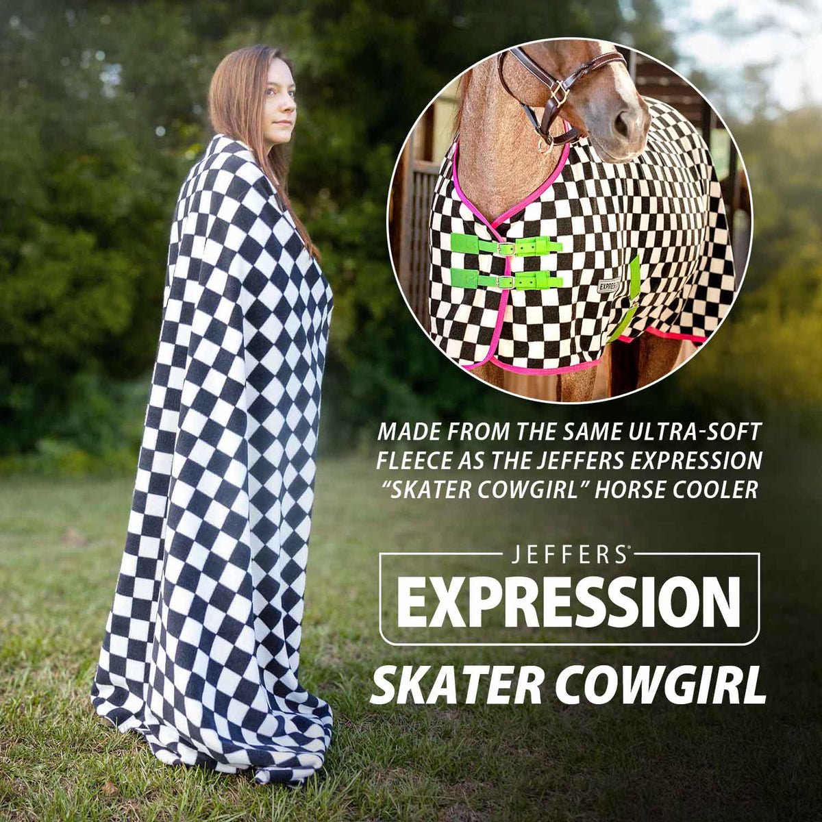 Jeffers Expression Oversized Fleece Throw Blanket, 60x84, Western & Floral Prints