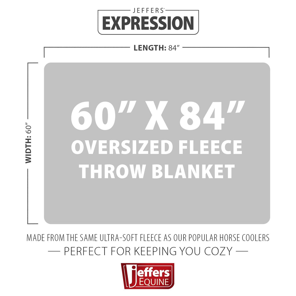 Jeffers Expression Oversized Fleece Throw Blanket, 60x84, Western & Floral Prints