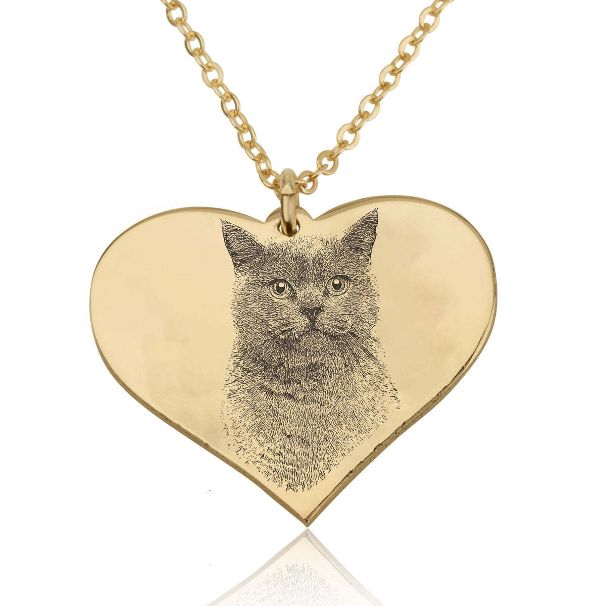 Personalized Heart With Engrave Pet Photo Necklace