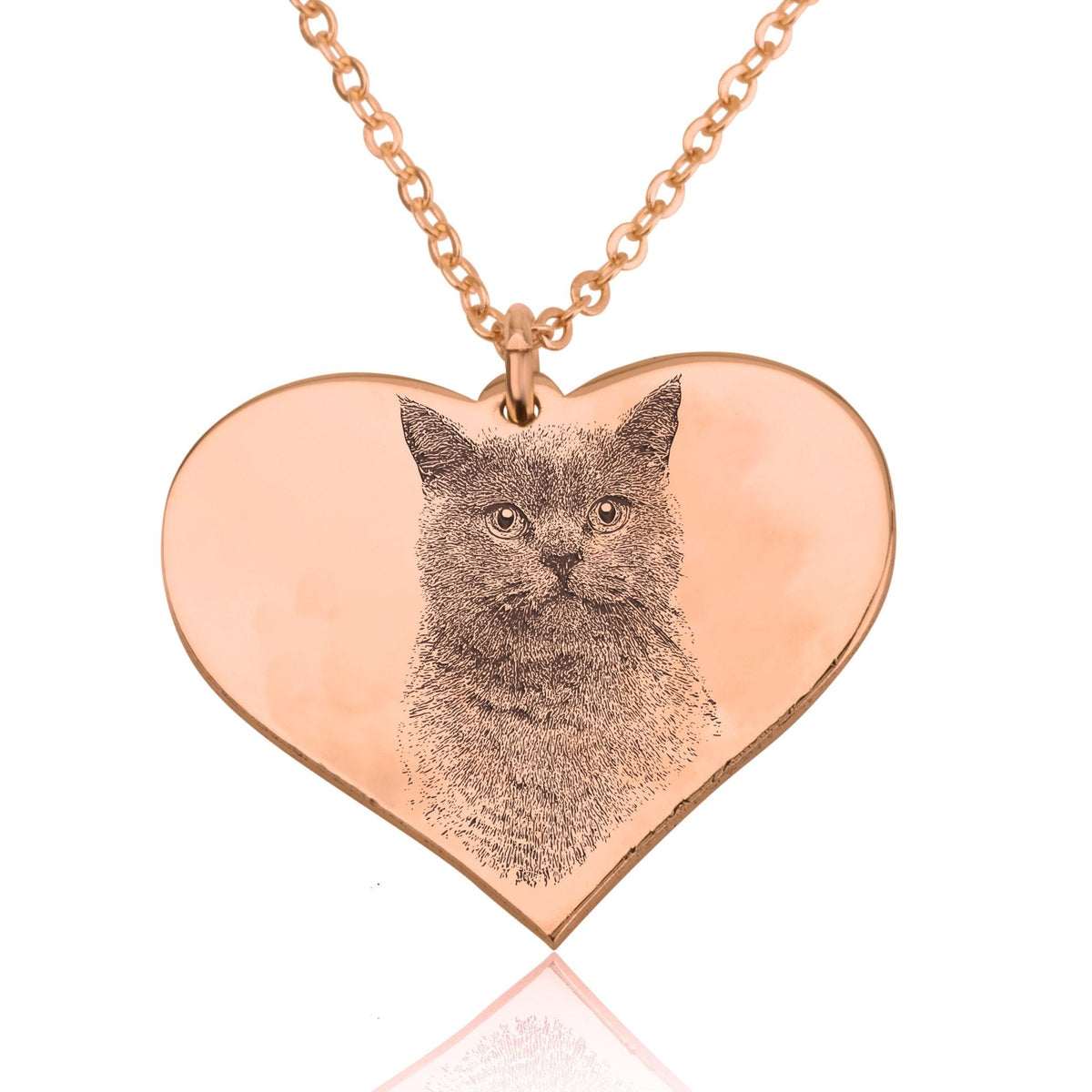 Personalized Heart With Engrave Pet Photo Necklace
